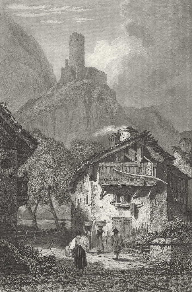 SWITZERLAND. Martigny. Swiss Prout baskets, heads 1830 old antique print
